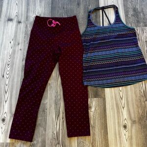 Women's M Tall go-dry old navy active leggings pants & tank set MT